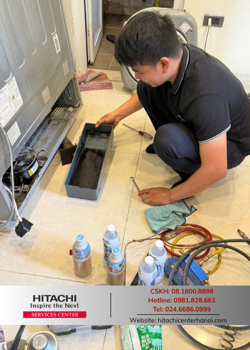 Sửa chữa tủ lạnh Hitachi inverter tại nhà (3) Sửa chữa tủ lạnh Hitachi inverter tại nhà (3)