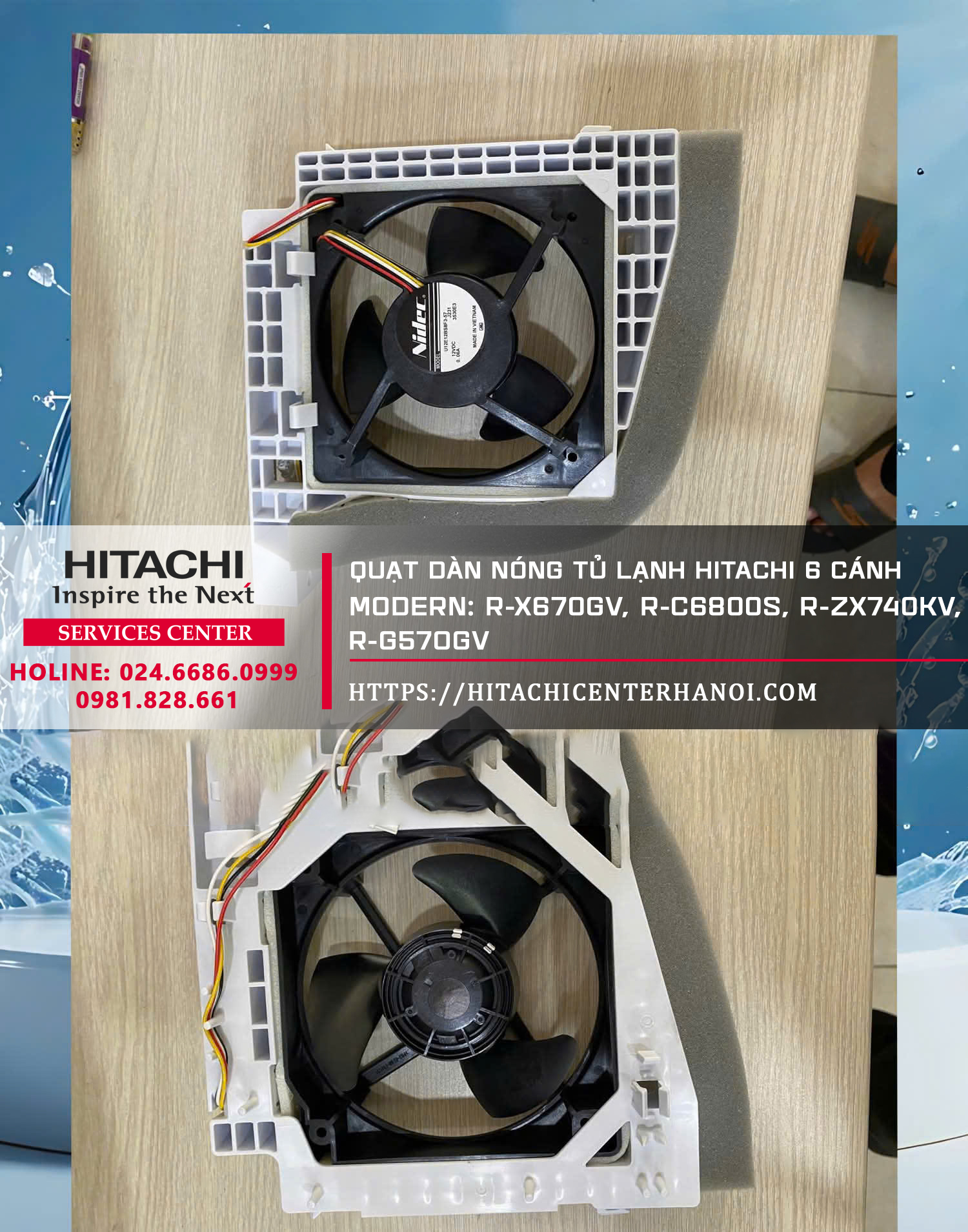 Quạt tủ lạnh Hitachi - Linh kiện chính hãng giao ngay trong ngày (2)