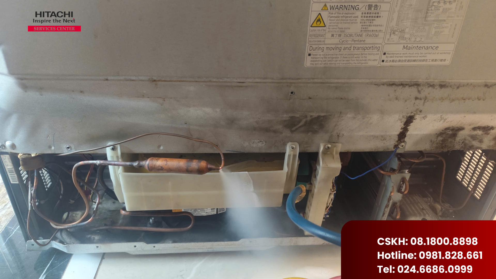 Cách kiểm tra máy nén tủ lạnh Hitachi bị hỏng hay hết gas (1) Cách kiểm tra máy nén tủ lạnh Hitachi bị hỏng hay hết gas (1)